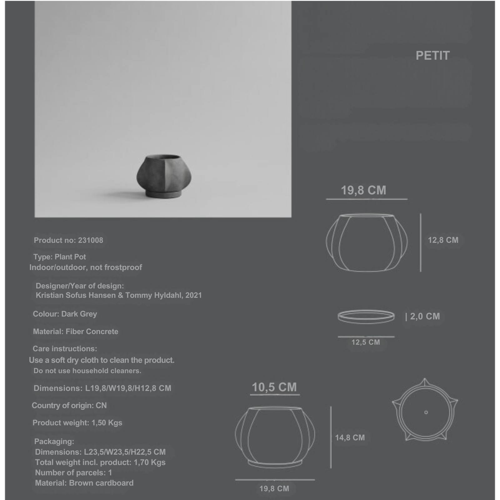 101 Copenhagen Arket Petit Dimensions