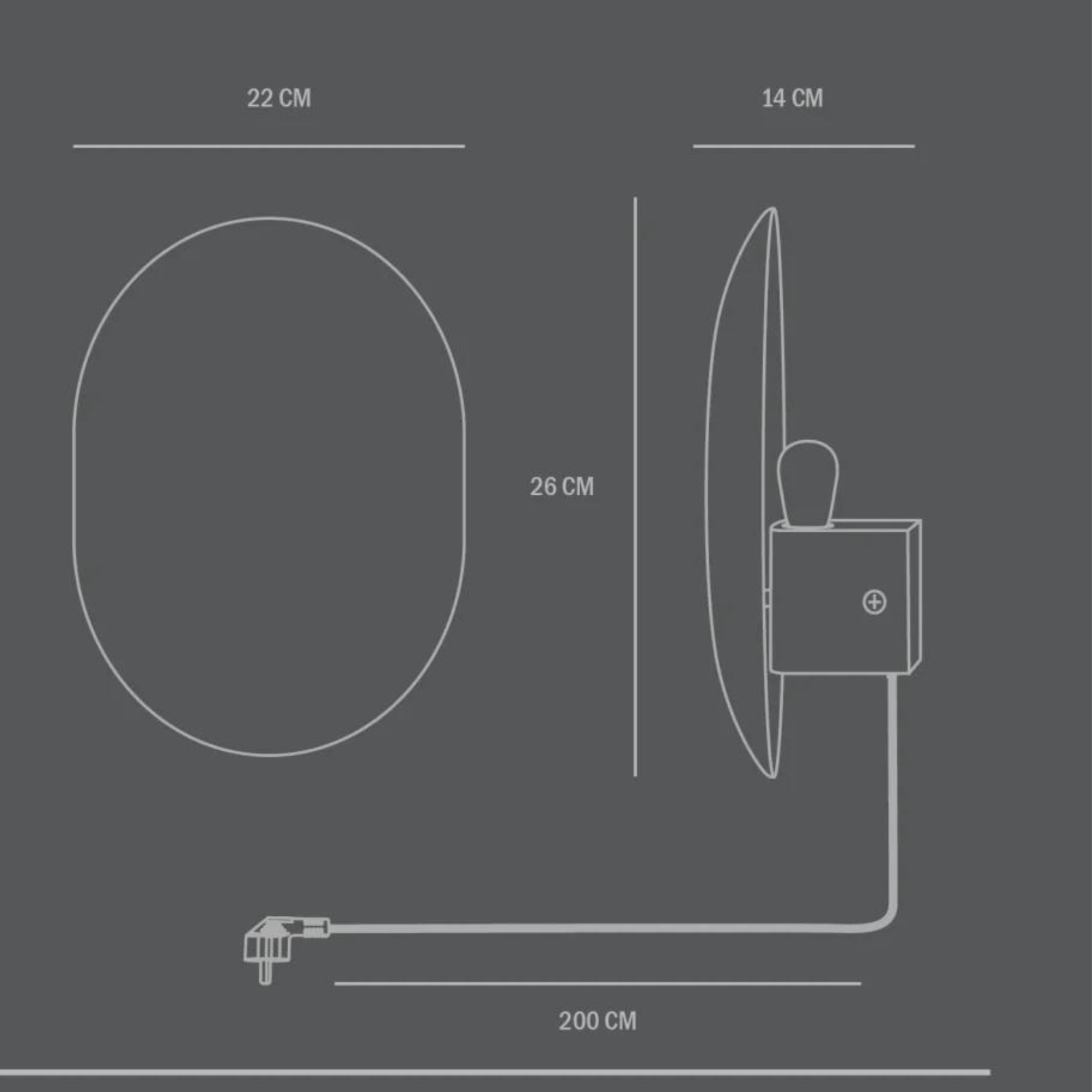 101 Clam Wall Lamp Dimensions