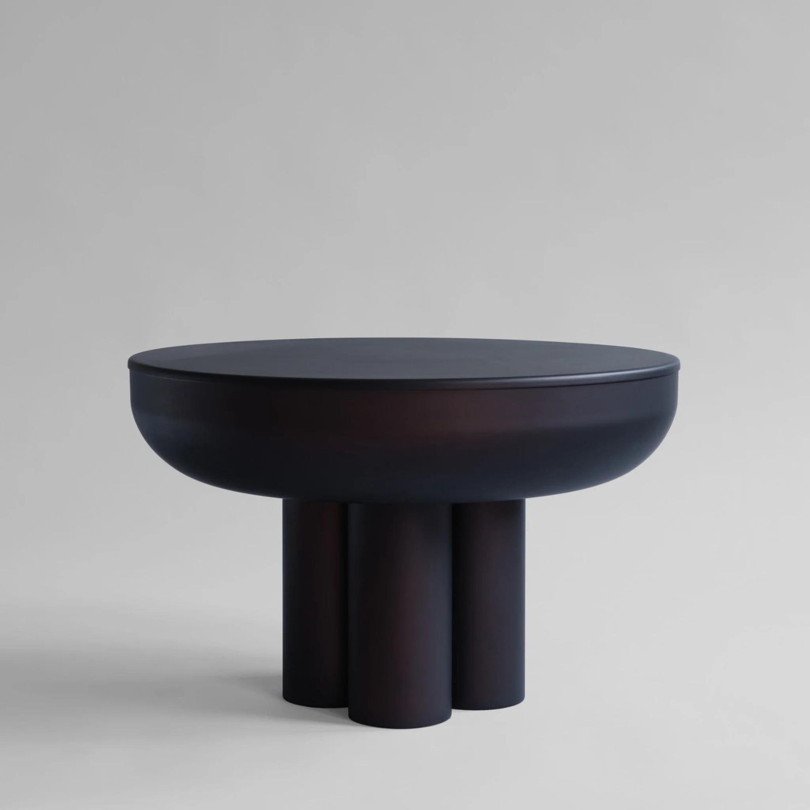101 Crown Side Table Low in Burned Black