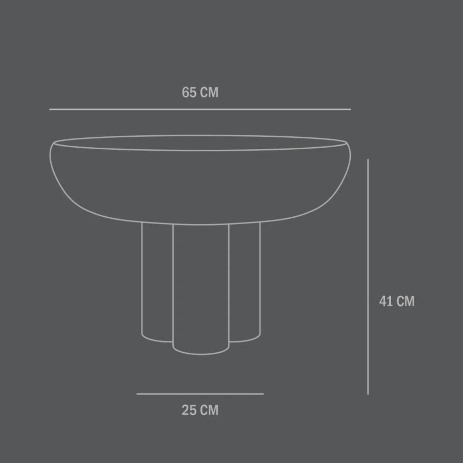 101 Crown Side Table Low Dimensions