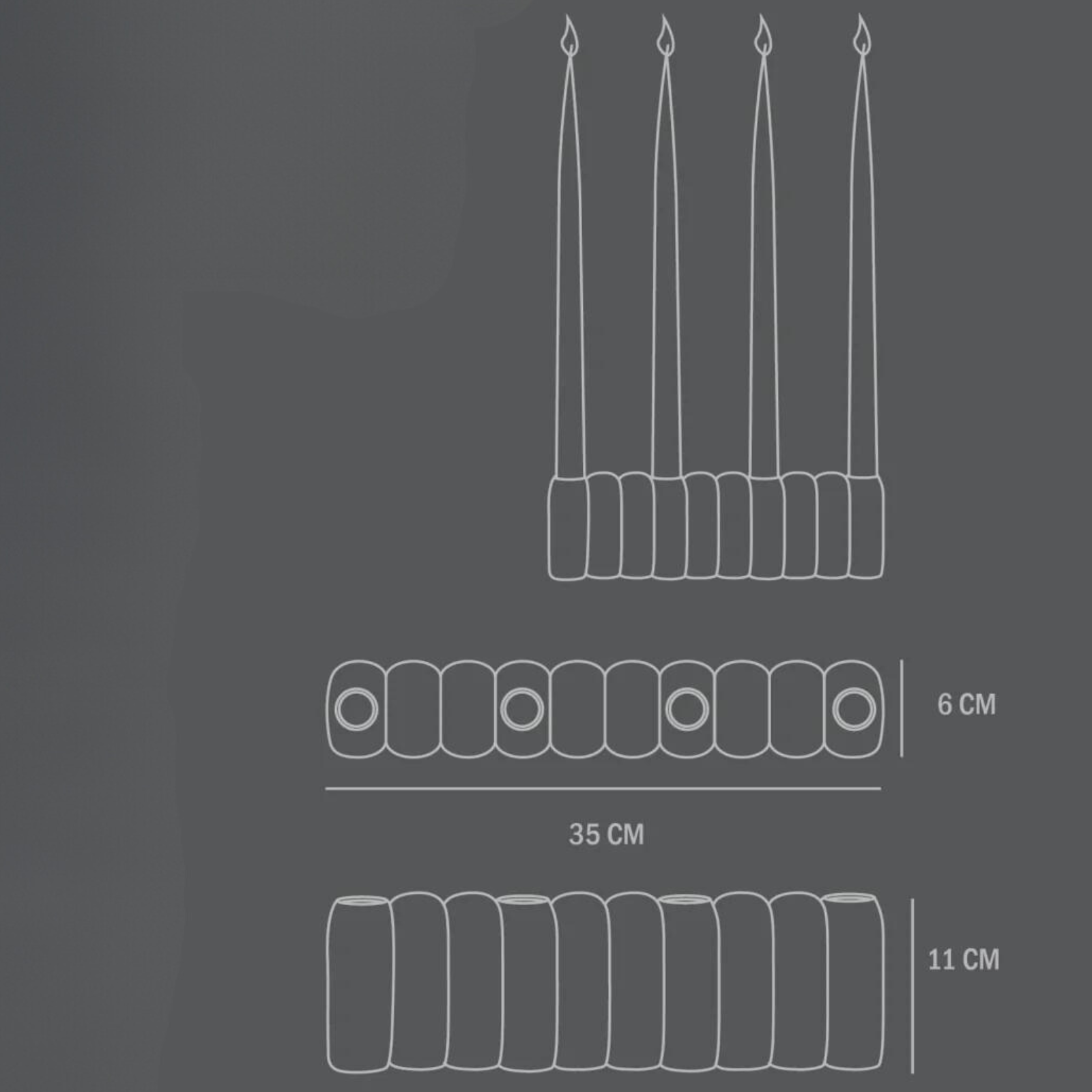 Tube, Big, Coffee | Candle Holder (Warehouse Sale)