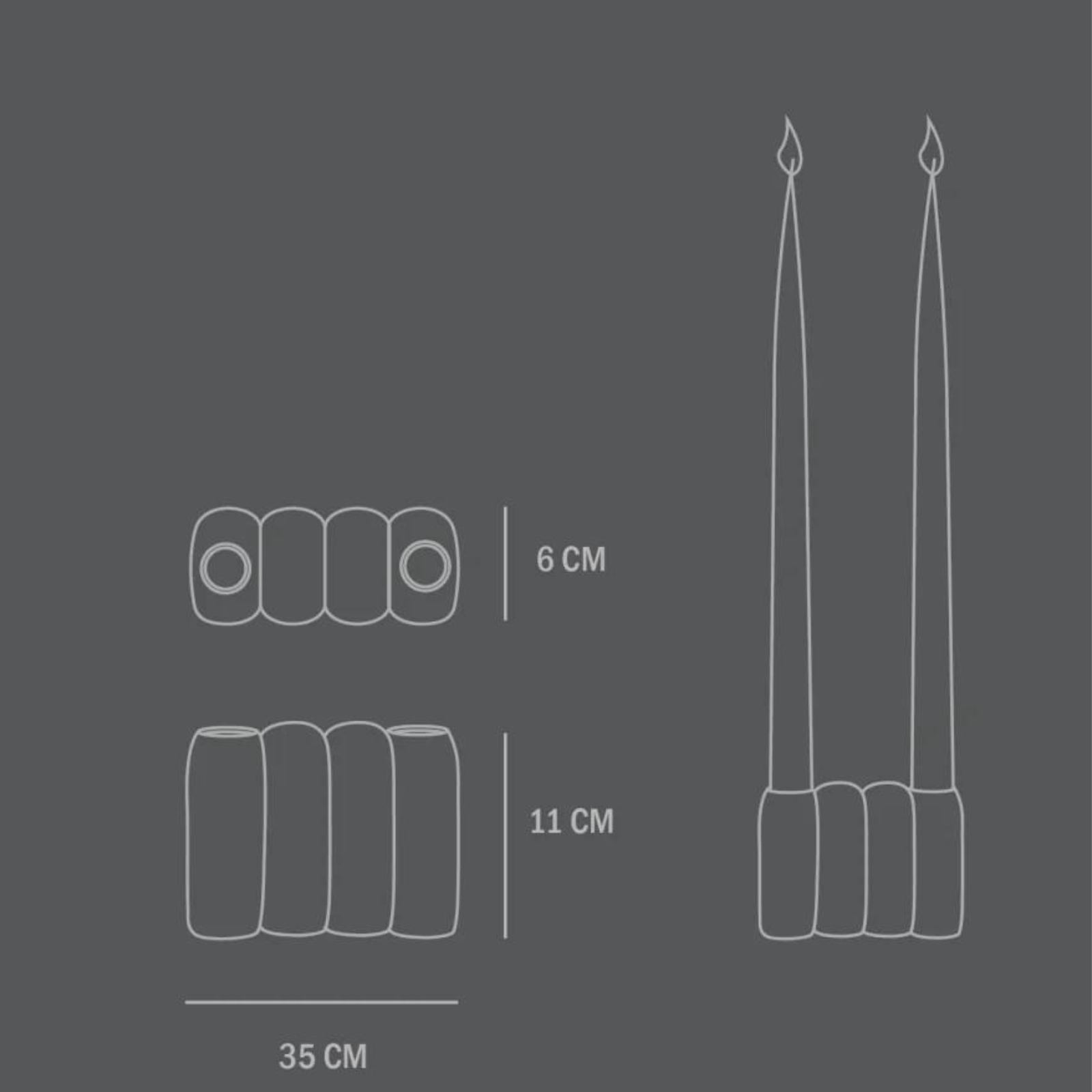 Tube, Mini, White | Candle Holder (Warehouse Sale)