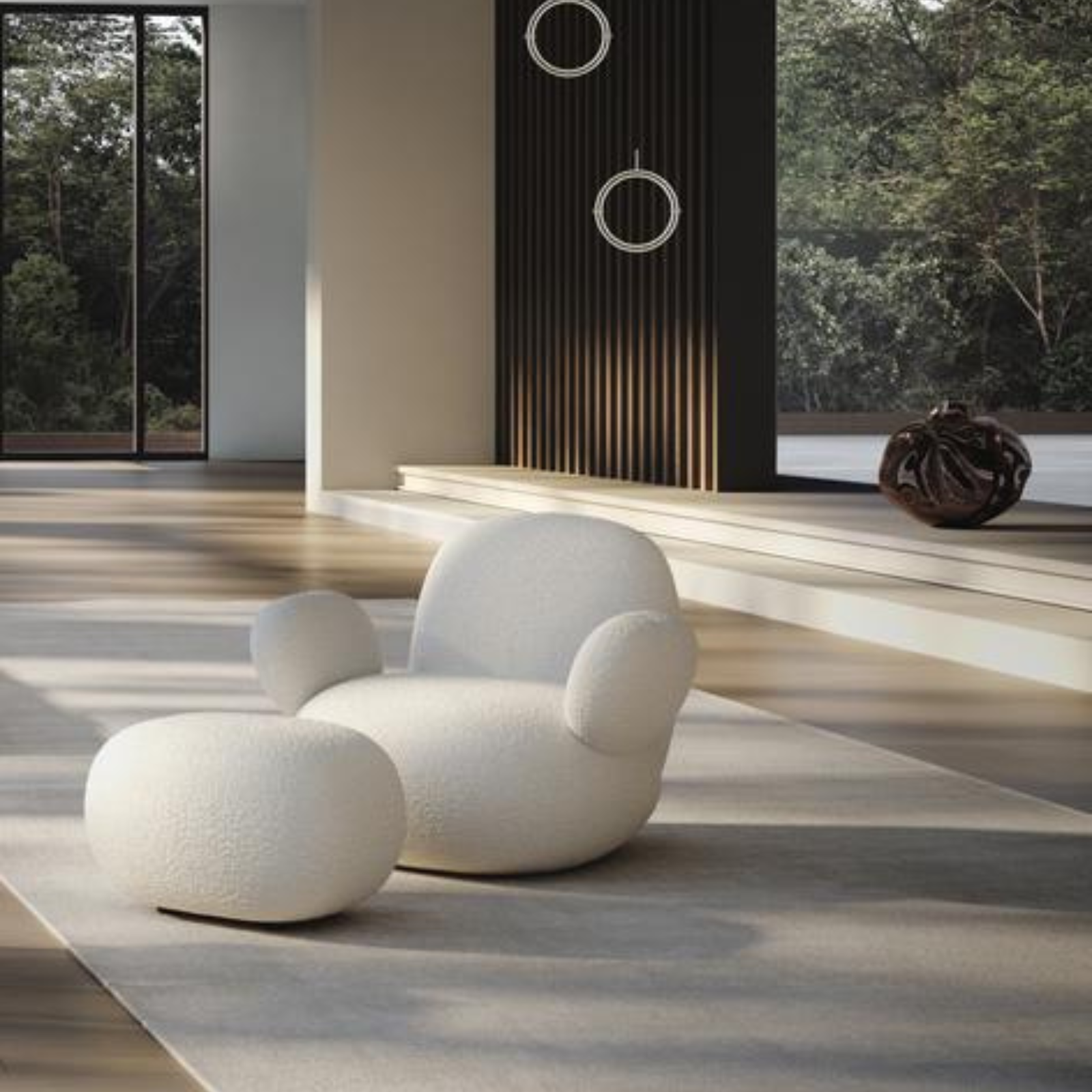 Toe, Bouclé - Off White | Armchair