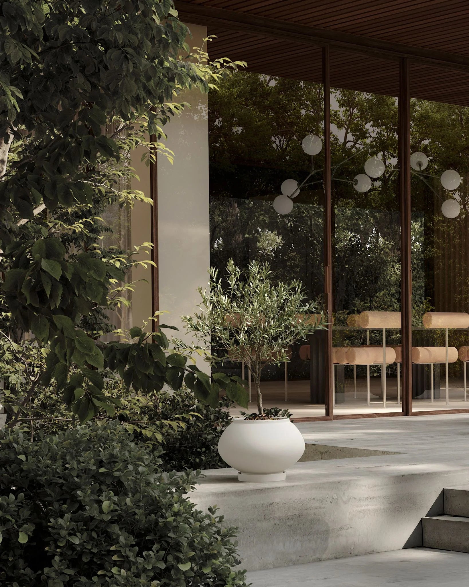 Sunao Plant Pot Fat, Medio - Birch