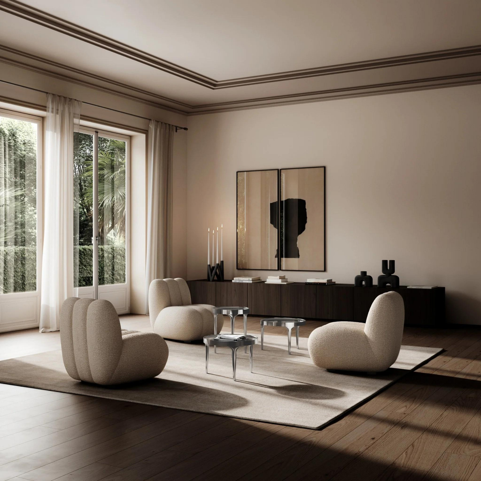 Toe Chair | Smoked Sand Bouclé