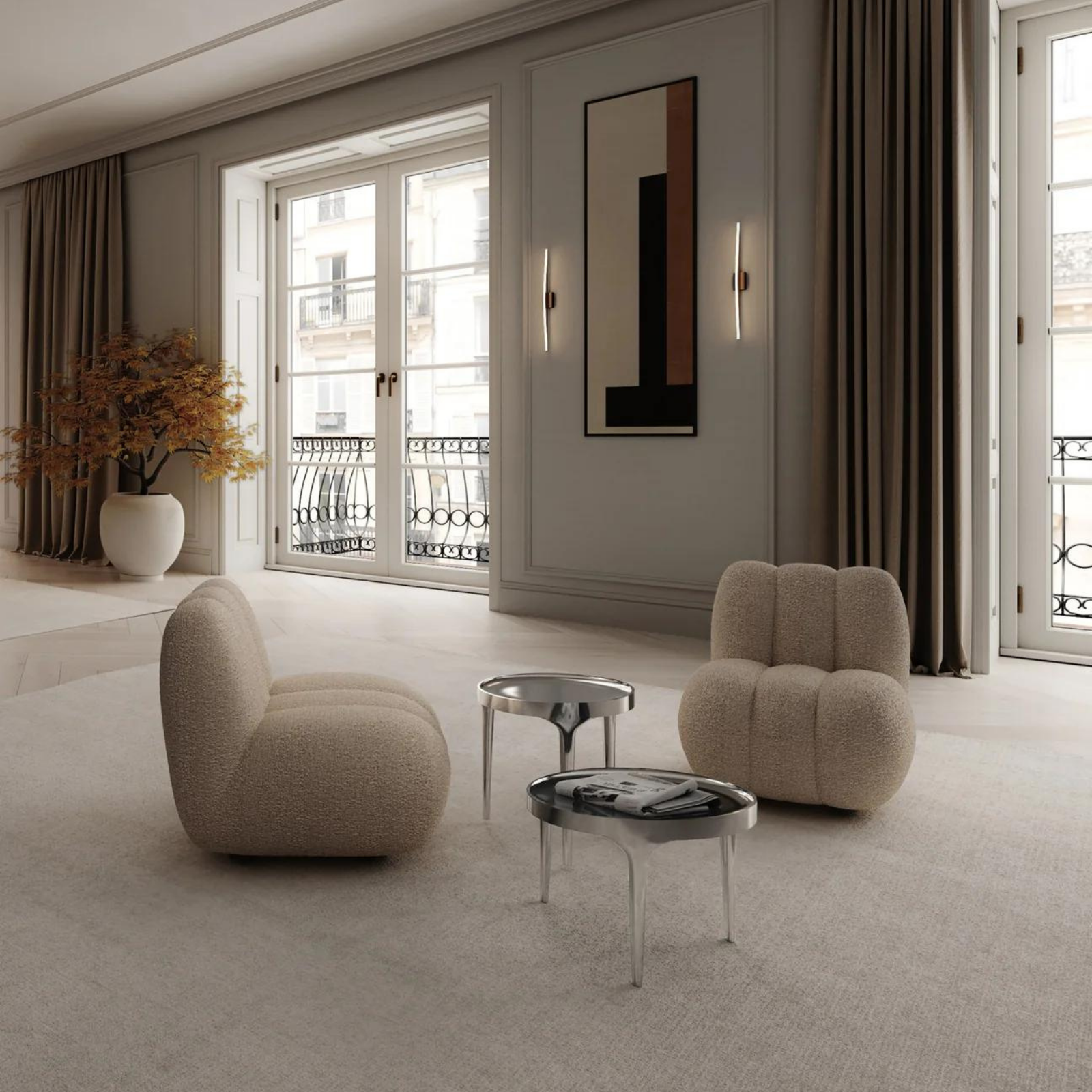 Toe Chair | Smoked Sand Bouclé