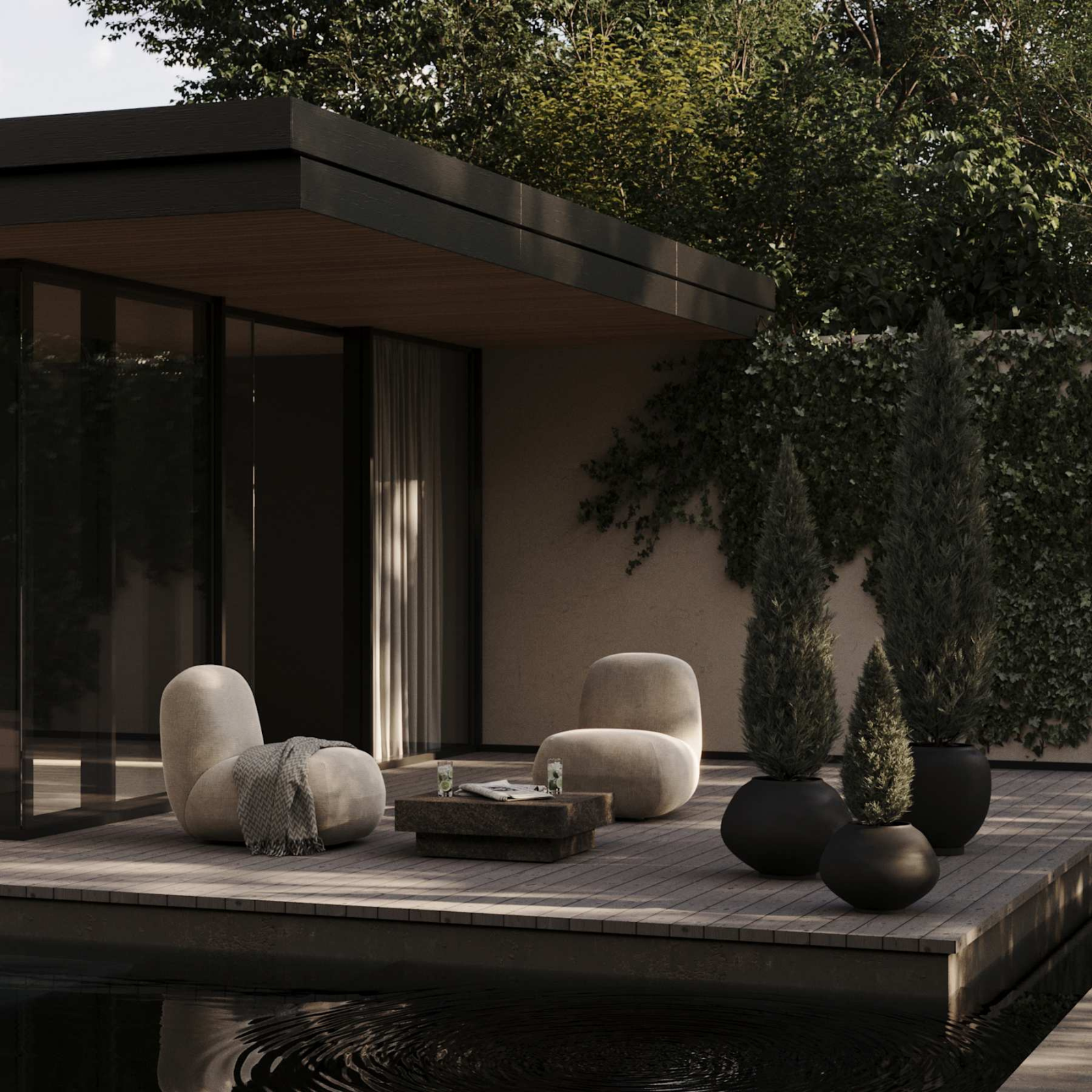 Toe Flat, Warm Ash (C142) | Outdoor Sofa