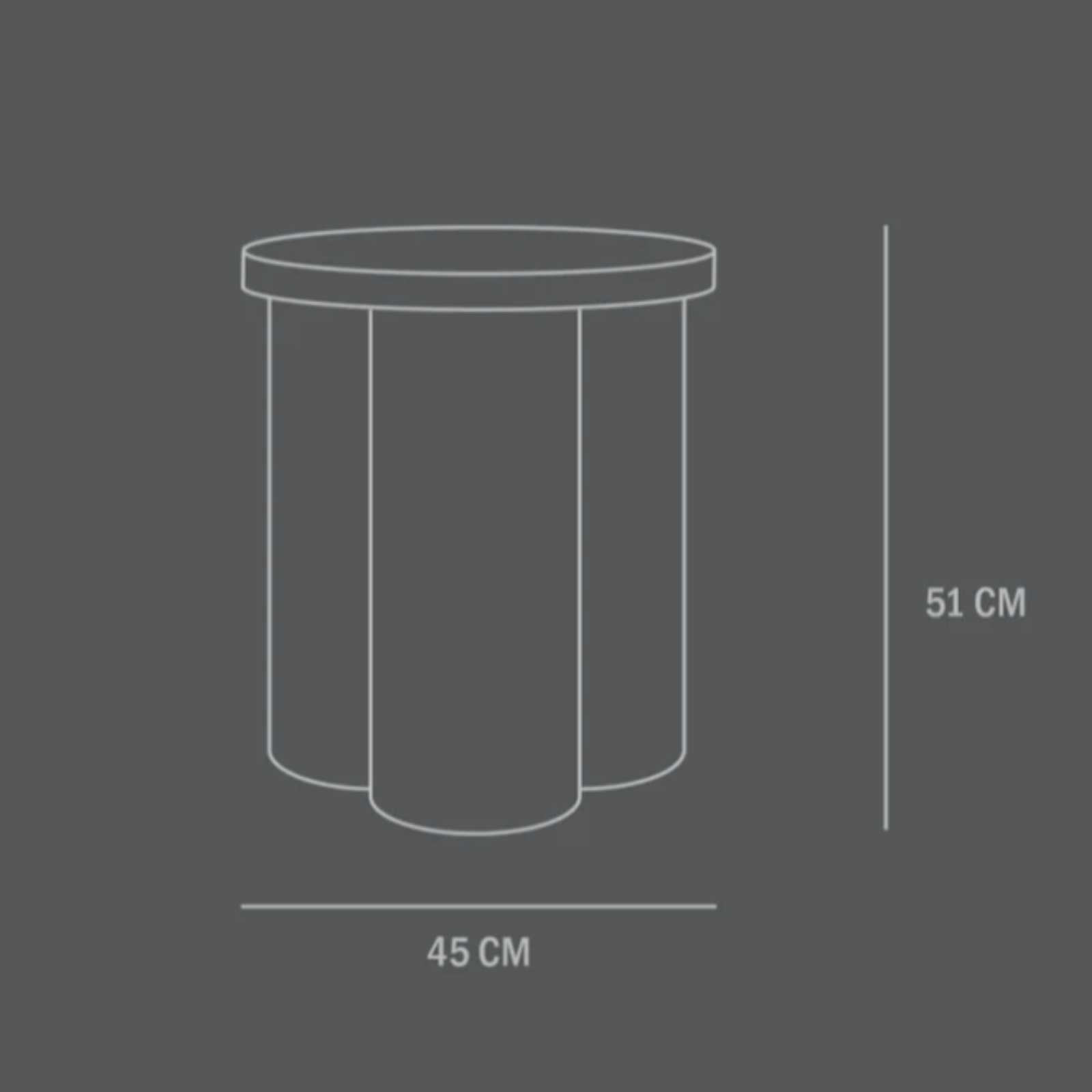 Big Foot Tall | Side Table White Bone