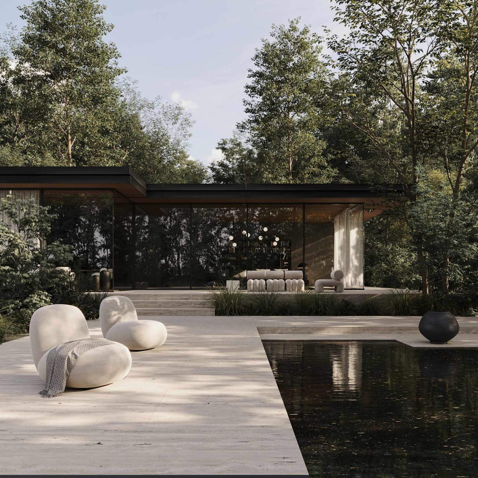 Toe Flat, Warm Ash (C142) | Outdoor Sofa