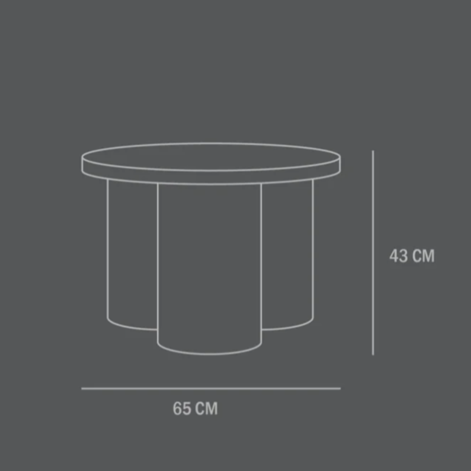 Big Foot Side Table Low | Bone White