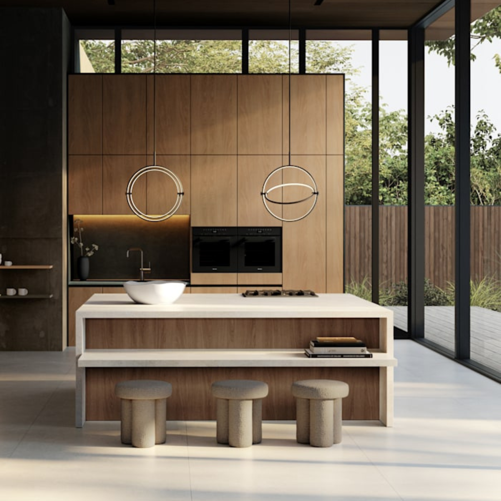 Maru, Burnt Black, Big | Pendant