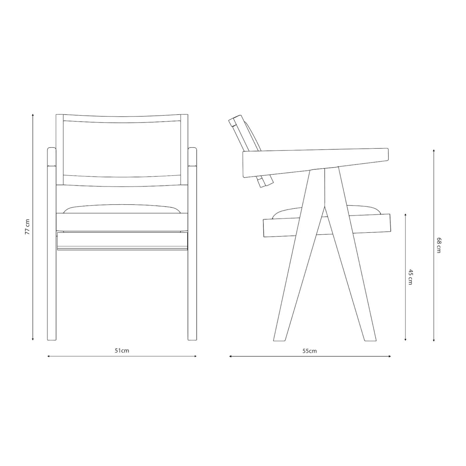 Office Chair Pierre, Upholstered - Dark Brown