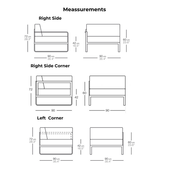BIVAQ Sit Modular Sofa Dimensions 1