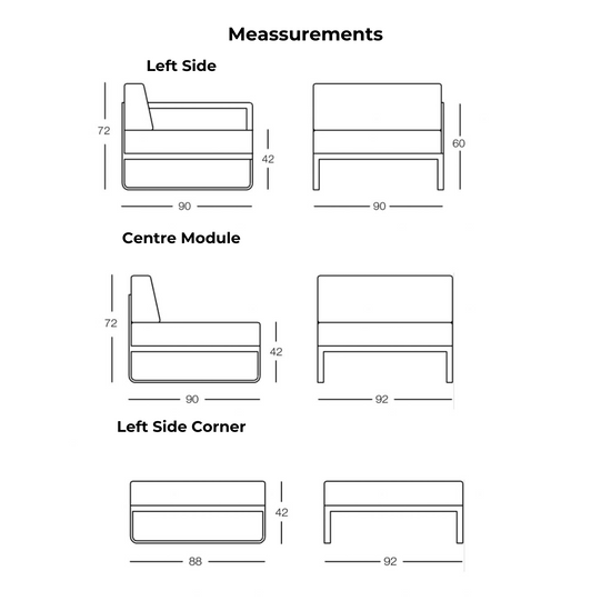 BIVAQ Sit Modular Sofa Dimensions 2