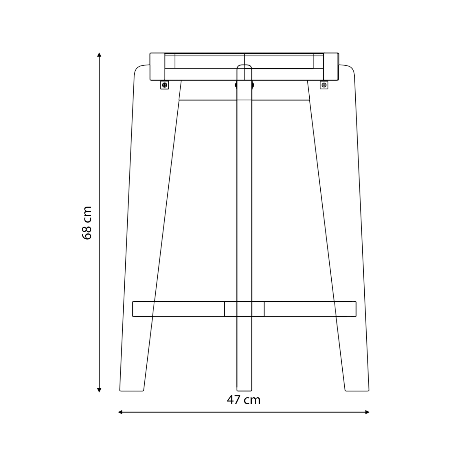 DEJTER Bar Stool Cane DT.W.19. Dimensions