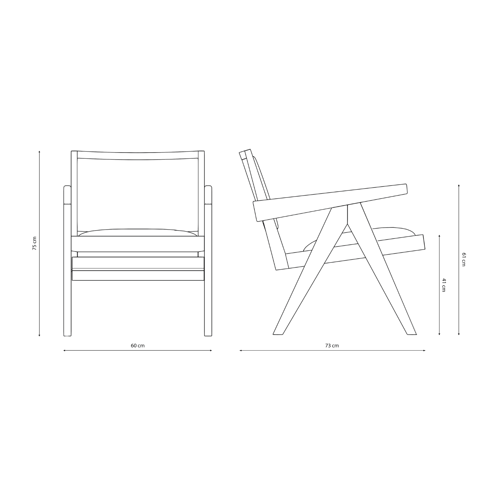 Easy Lounge Chair Upholstered - Dark Brown