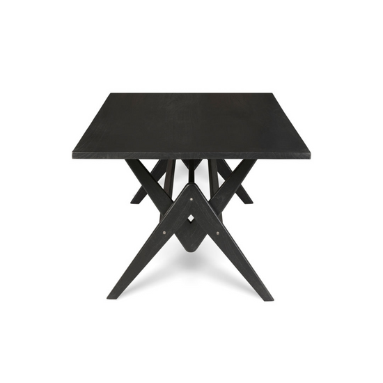 DETJER Dining Table WTH180  in Charcoal Black