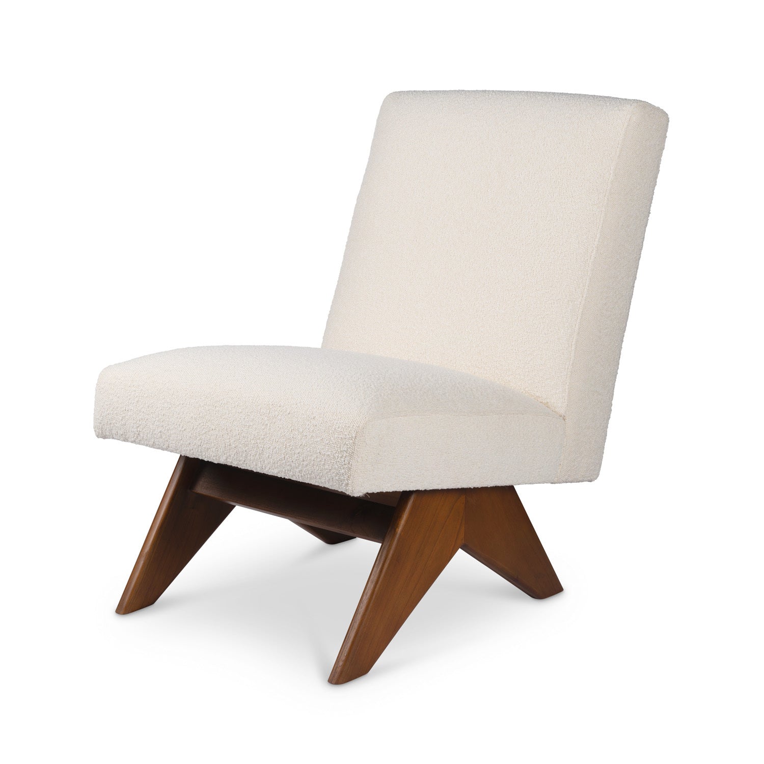 Easy Lounge Armless Sofa Eugene - Boucle creme - Brown frame