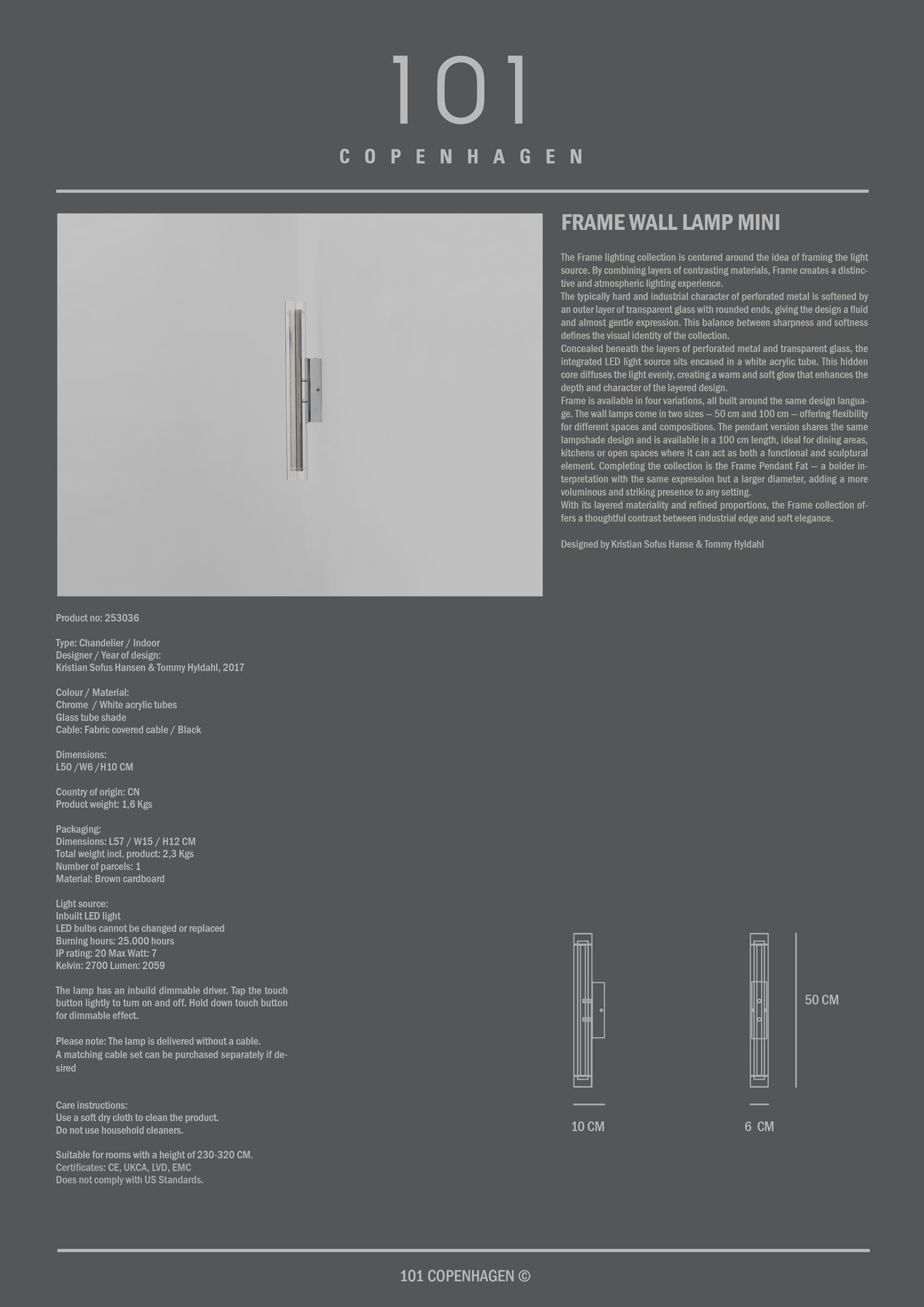 Frame Wall Lamp, Mini - Chrome