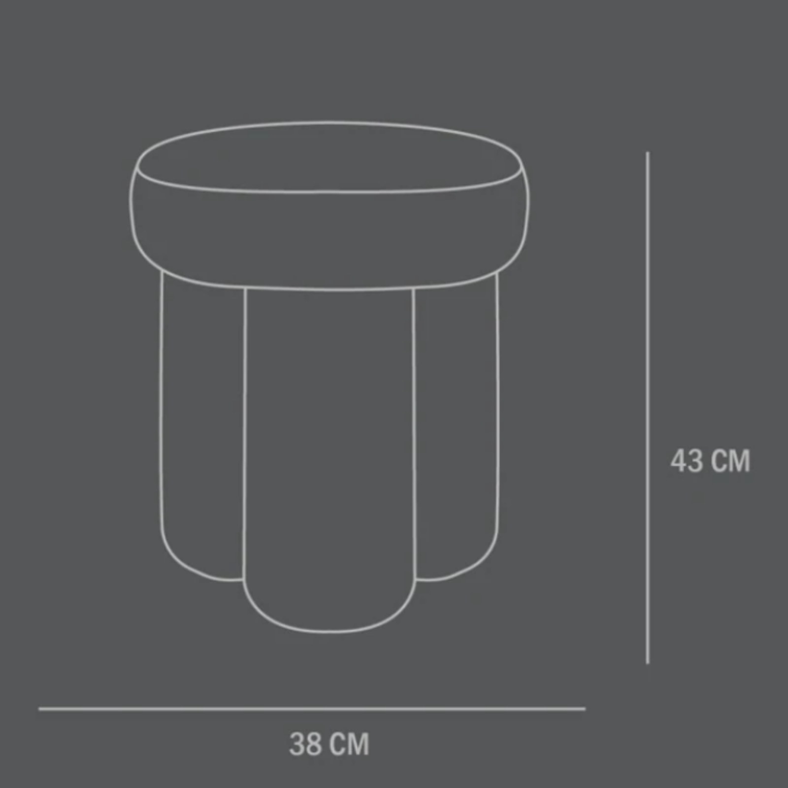 Big Foot Stool Linen - White Chalk