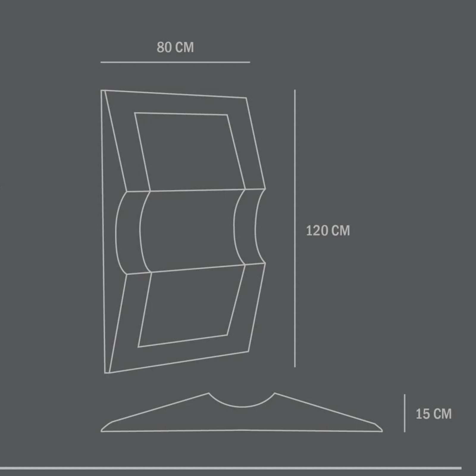 Sculpt Wall Art, Wave Big | Dark Grey