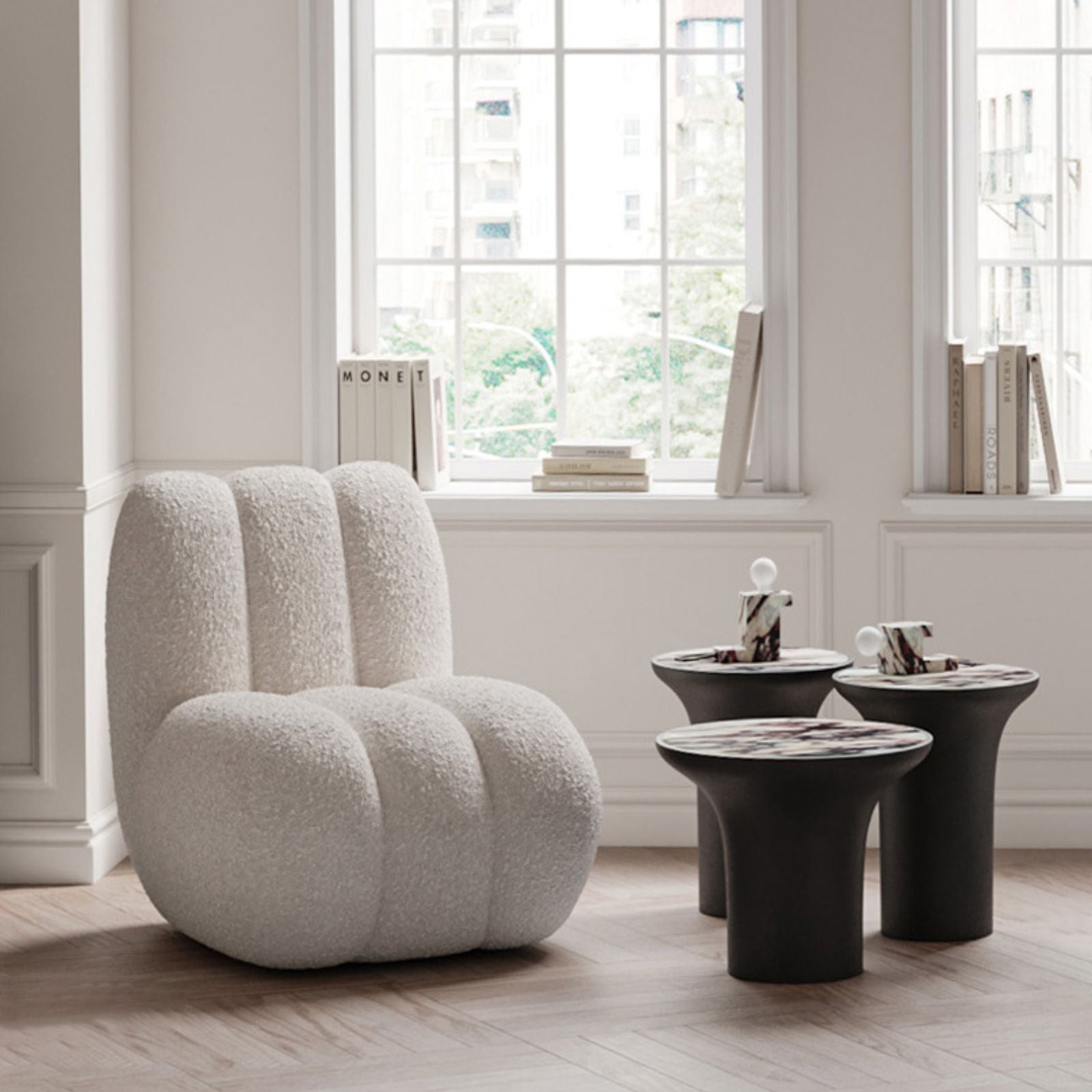 Trumpet | Side Table Tall Calacatta Stone