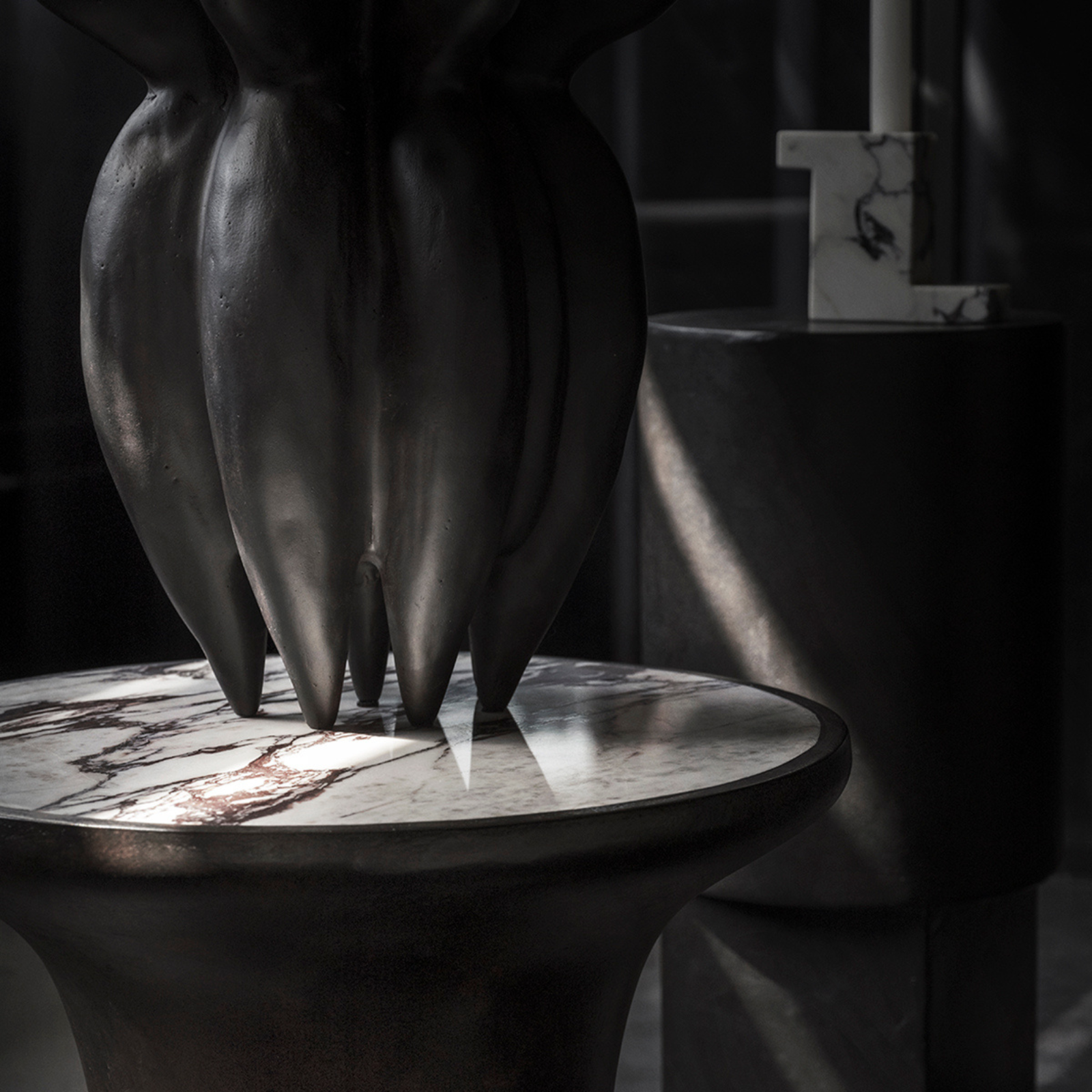 Trumpet | Side Table Tall Calacatta Stone