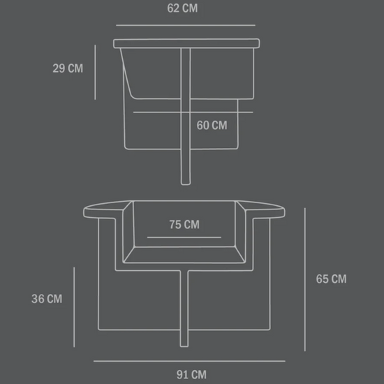 101  BRUTUS Lounge Chair Dimensions