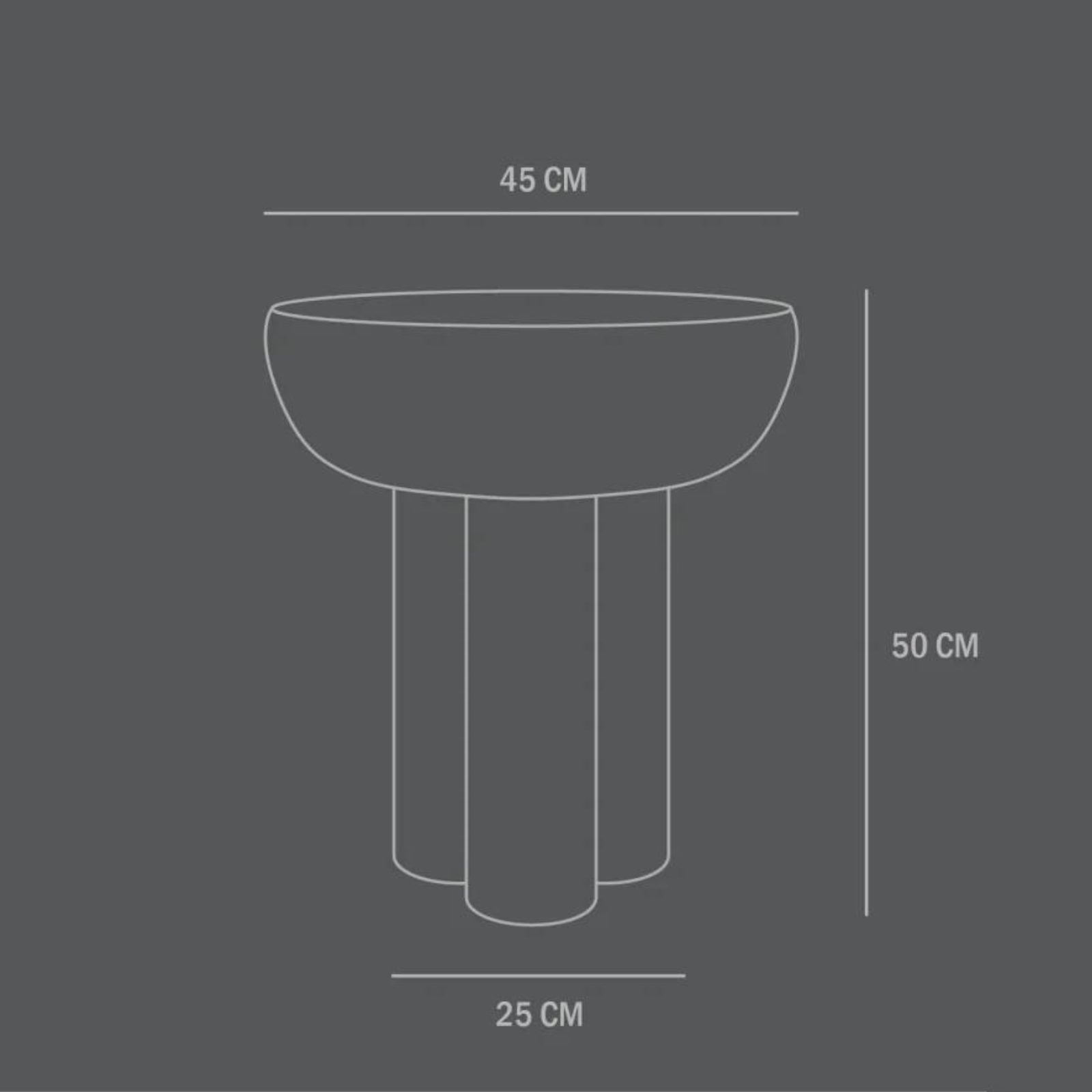 101 Crown Side Table Dimensions