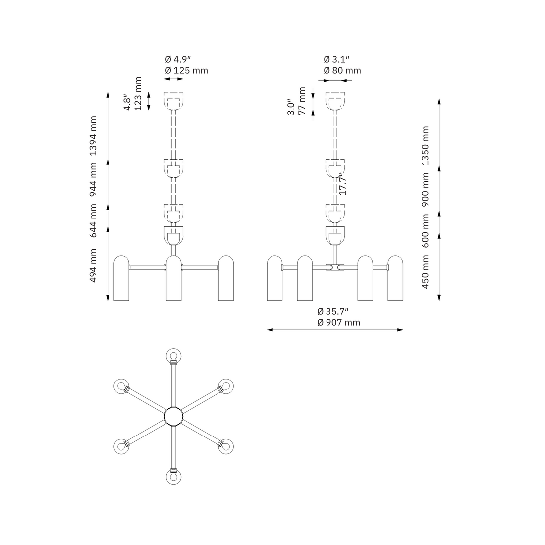 Odyssey Round SM | Chandelier