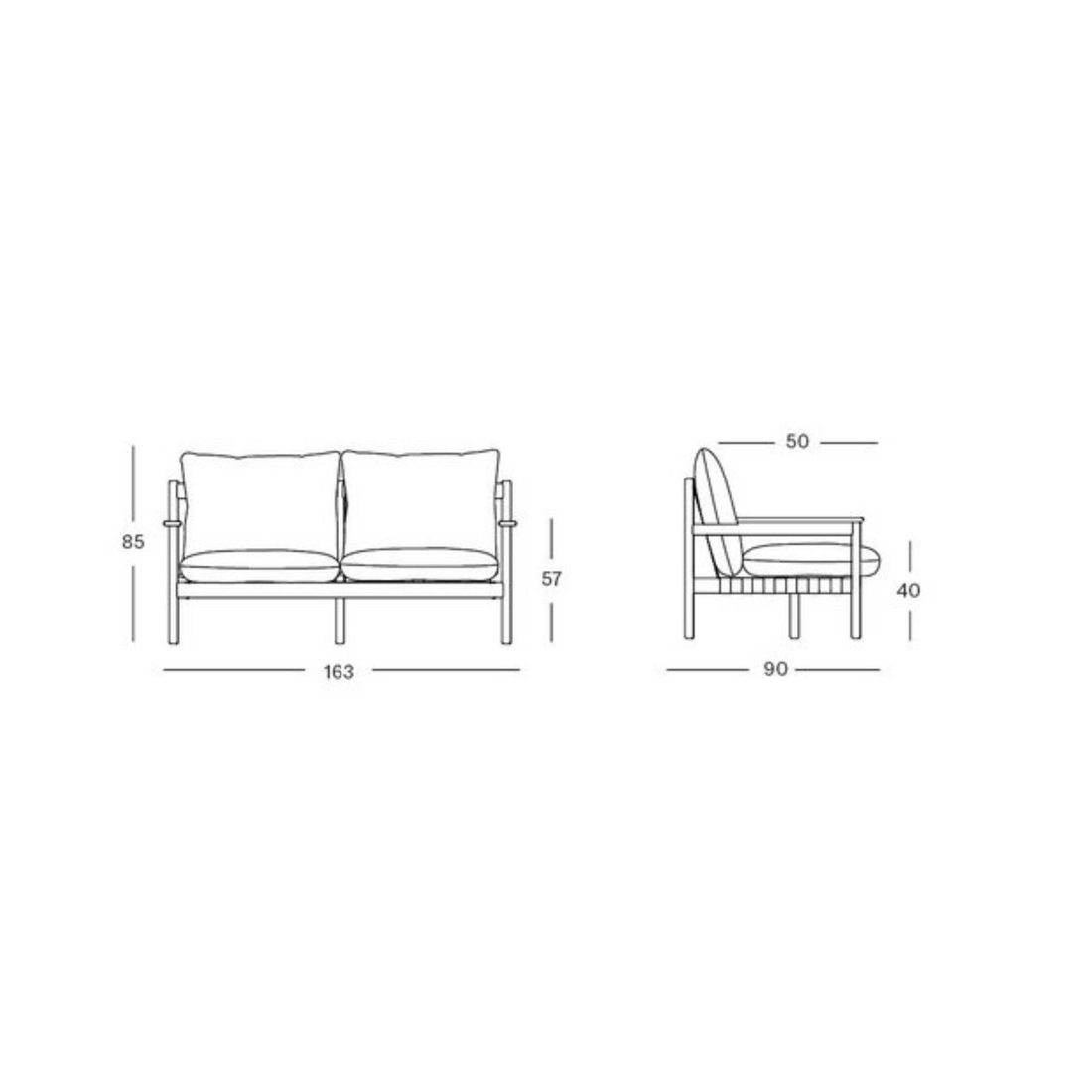 Oda, 2 Seater | Outdoor Lounge Sofa