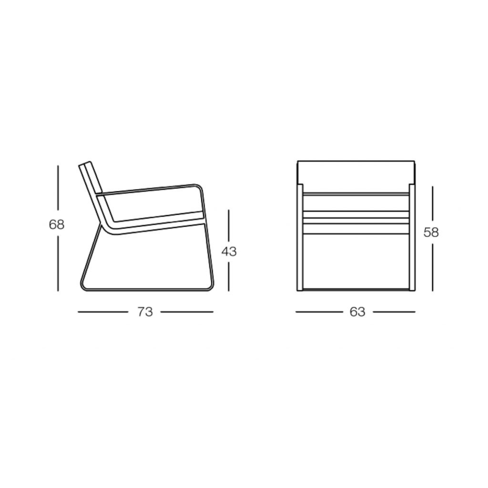 BIVAQ Sit Low Armchair Dimensions