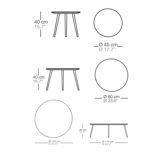 BIVAQ Vint Low Table Dimensions