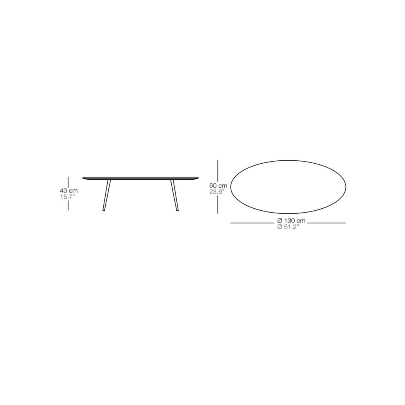 BIVAQ Vint Oval Table Dimensions