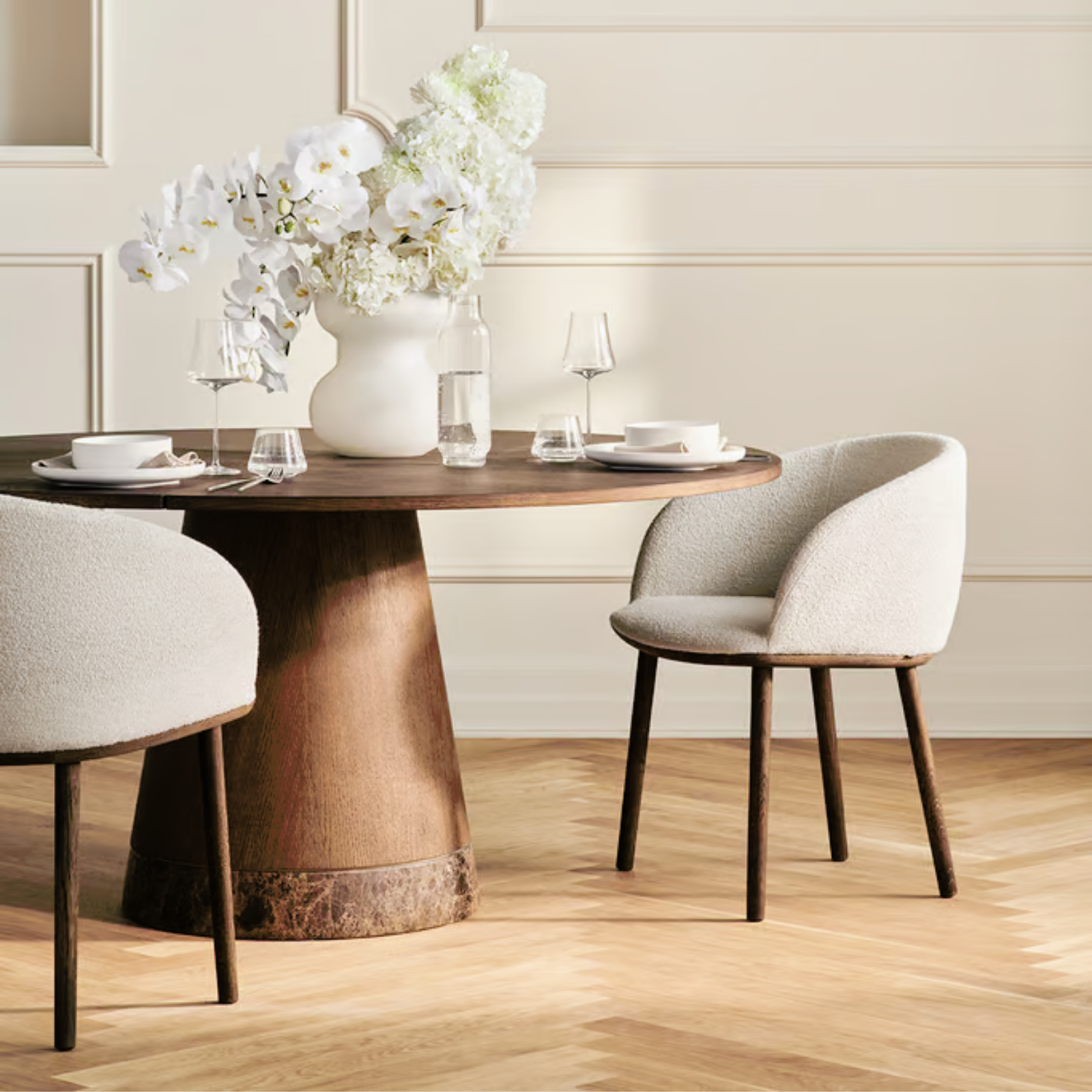 BOLIA Join Dining Chair   Dark Oiled Oak and Boucle