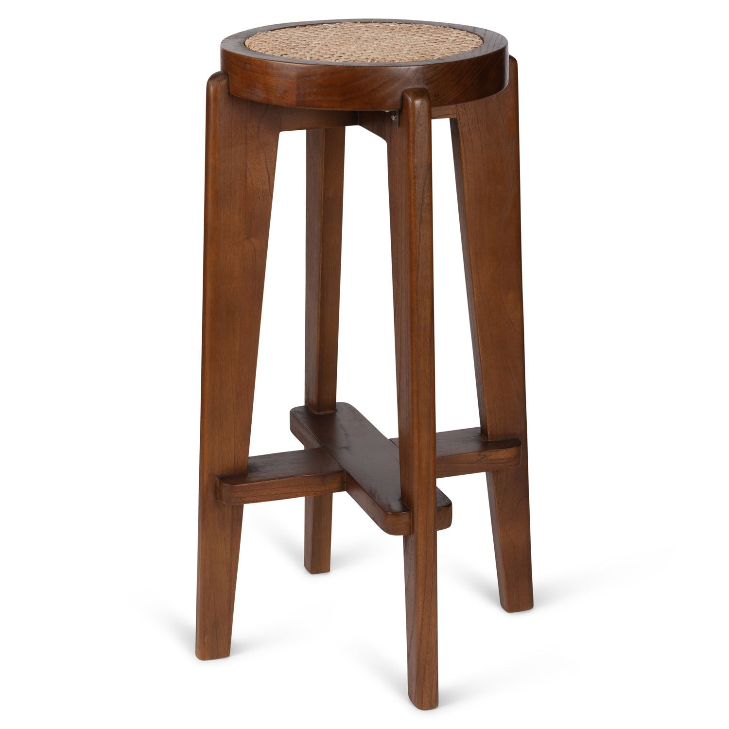 High Bar stool Cane DT.W.19. - Dark Brown