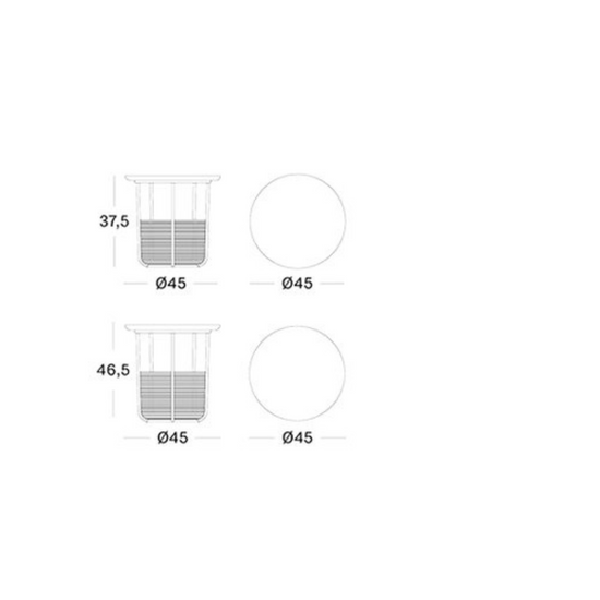 VS Basket Tables Dimensions