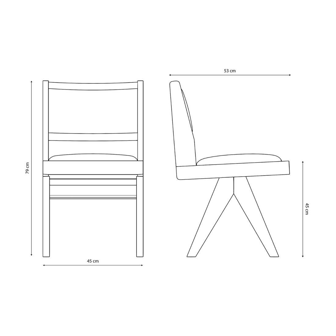 DETJER Dining Chair Upholstered Dimensions