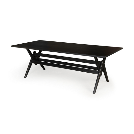 DETJER Dining Table WTH220 in Charcoal Black