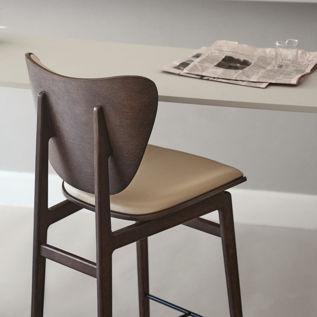 Elephant Leather Upholstery | Bar Chair