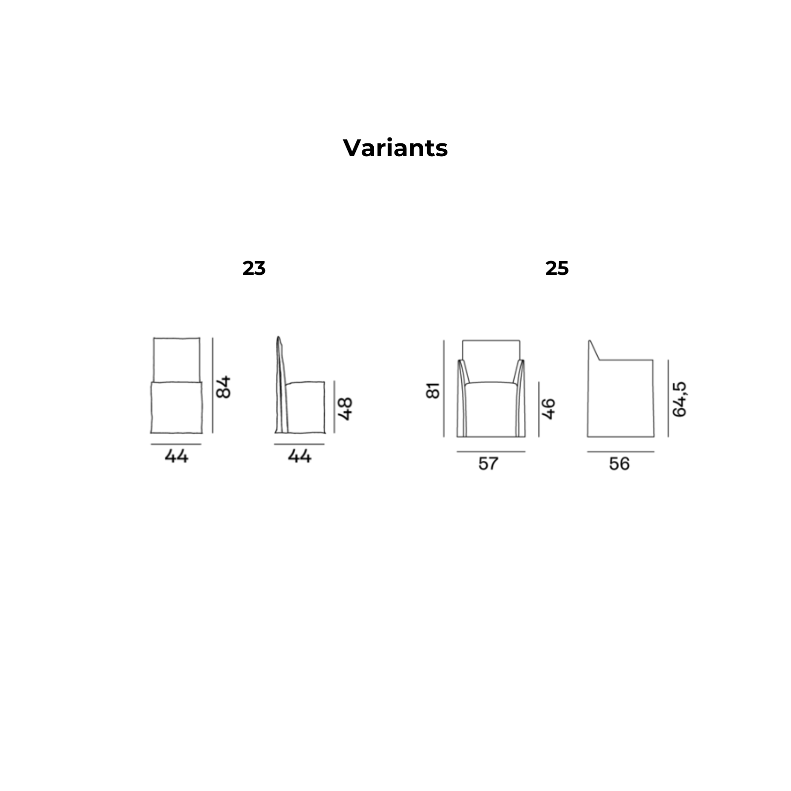 GERVASONI Ghost Chair Dimensions