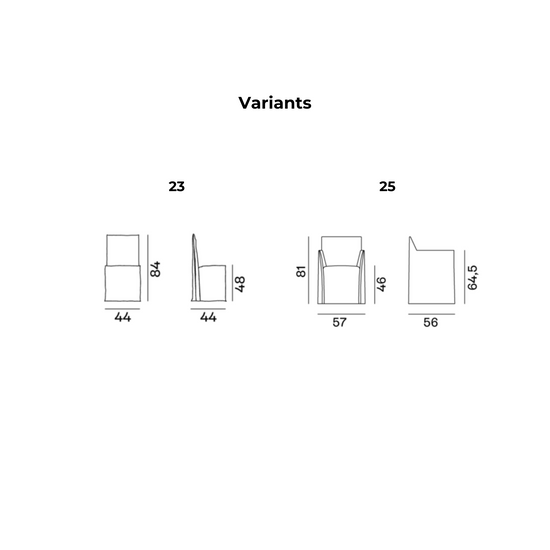 GERVASONI Ghost Chair Dimensions