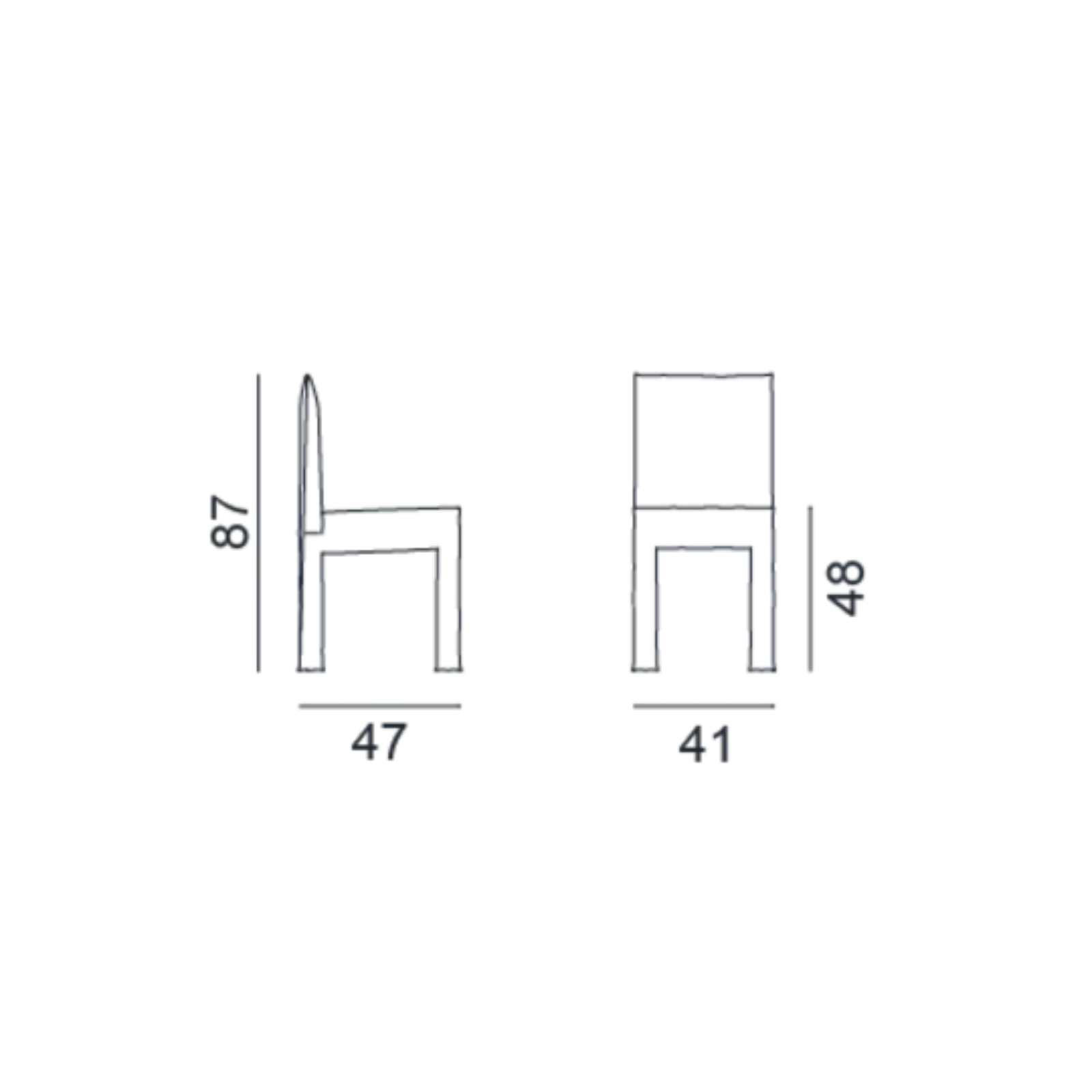 GERVASONI Ghost Dining Chair Dimensions