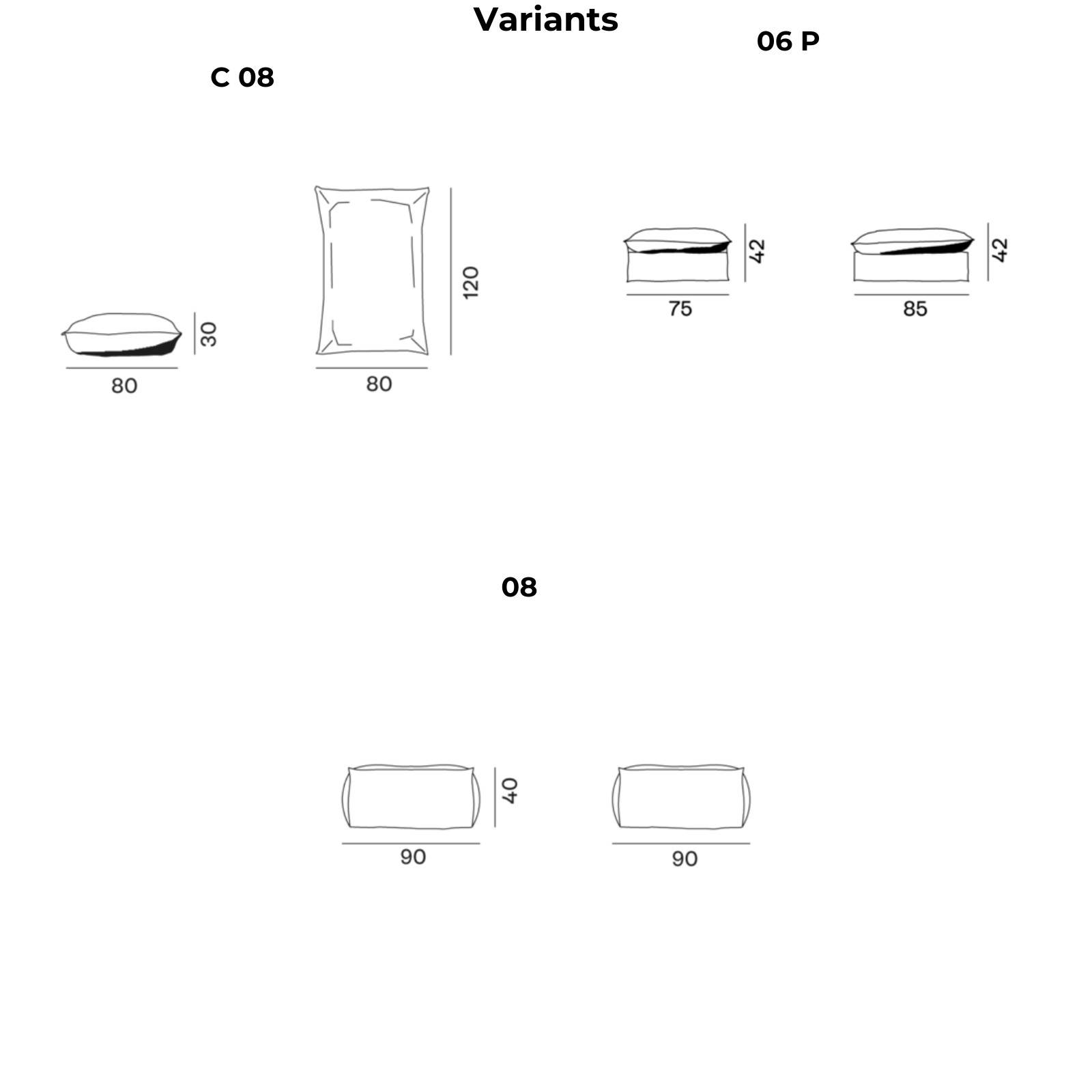 GERVASONI Ghost Ottoman Dimensions