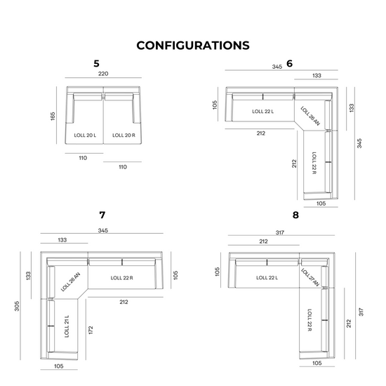 GERVASONI Loll Modular Sofa Configurations