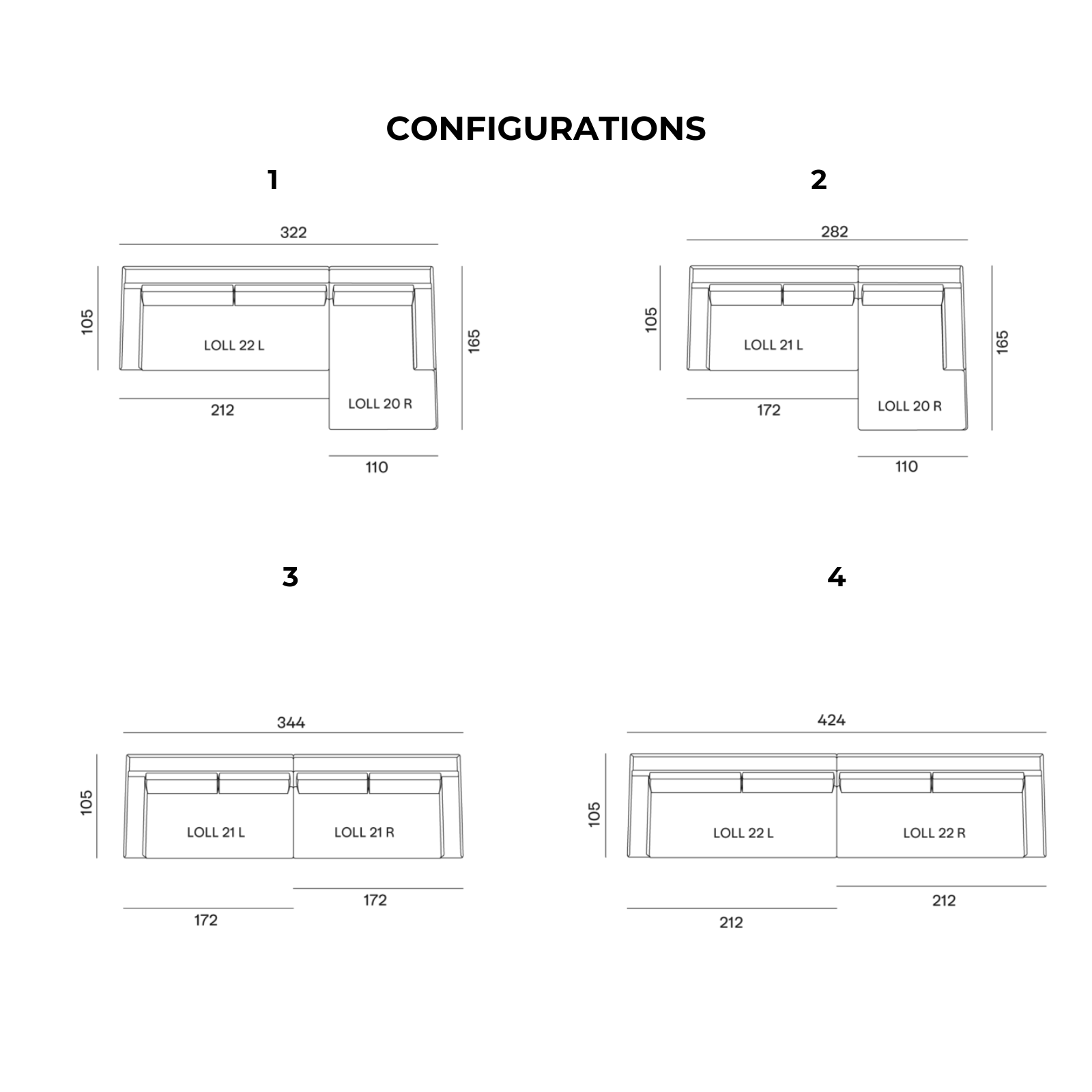 GERVASONI Loll Modular Sofa Conf 1
