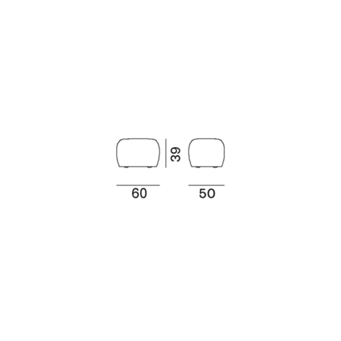 GERVASONI Ottoman Loll 08 Dimensions