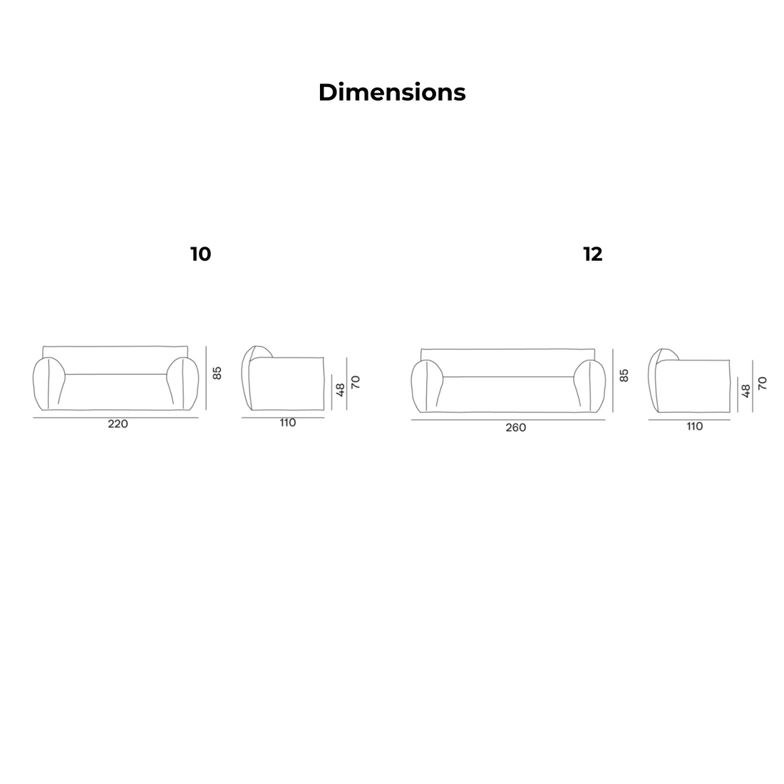 GERVASONI Nuvola Sofa Dimensions