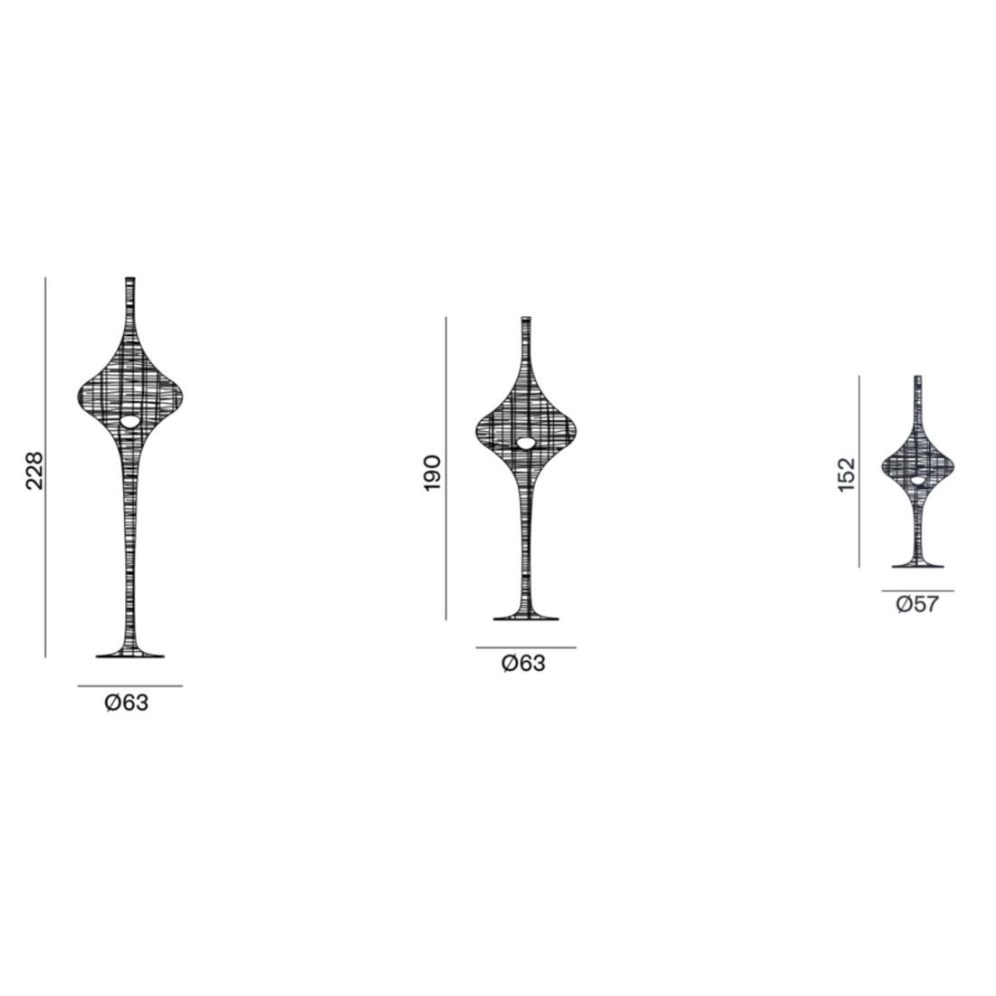 GERVASONI Spin Standing Lamp Sizes