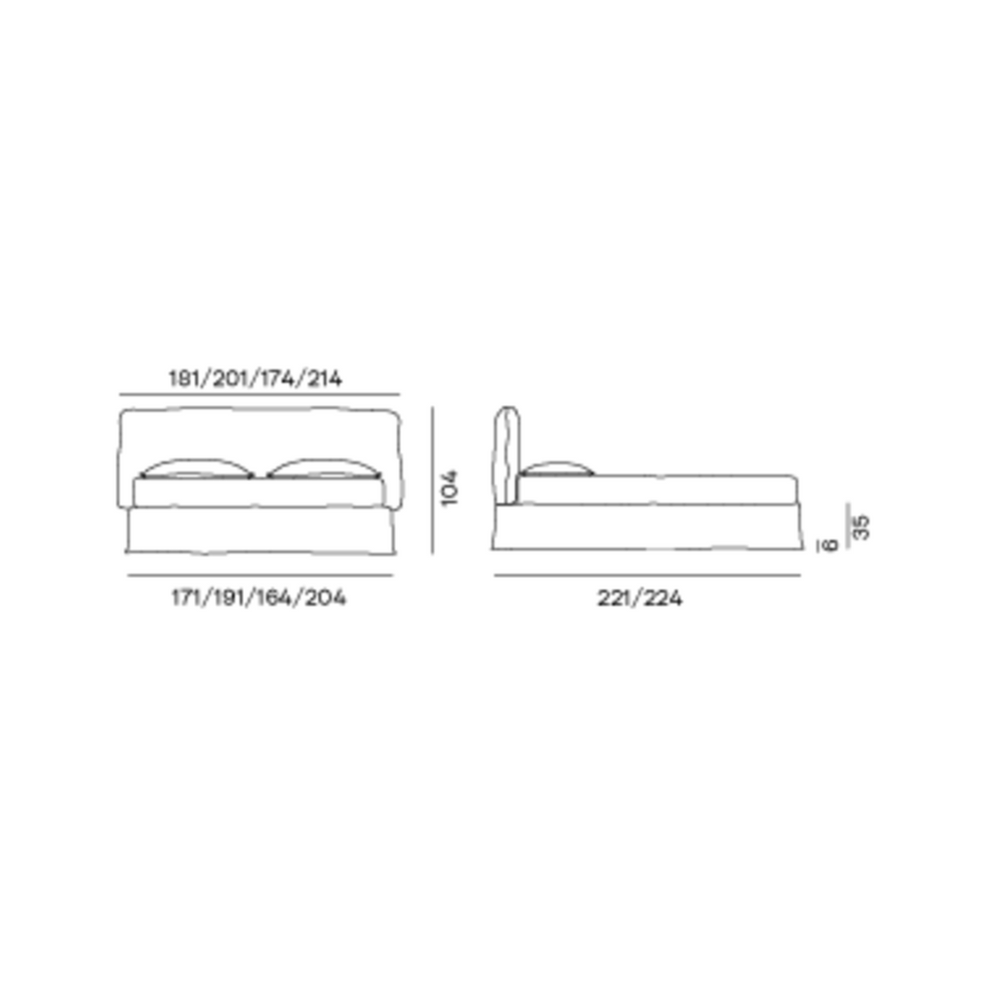 GERVASONI Loll Bed Dimensions